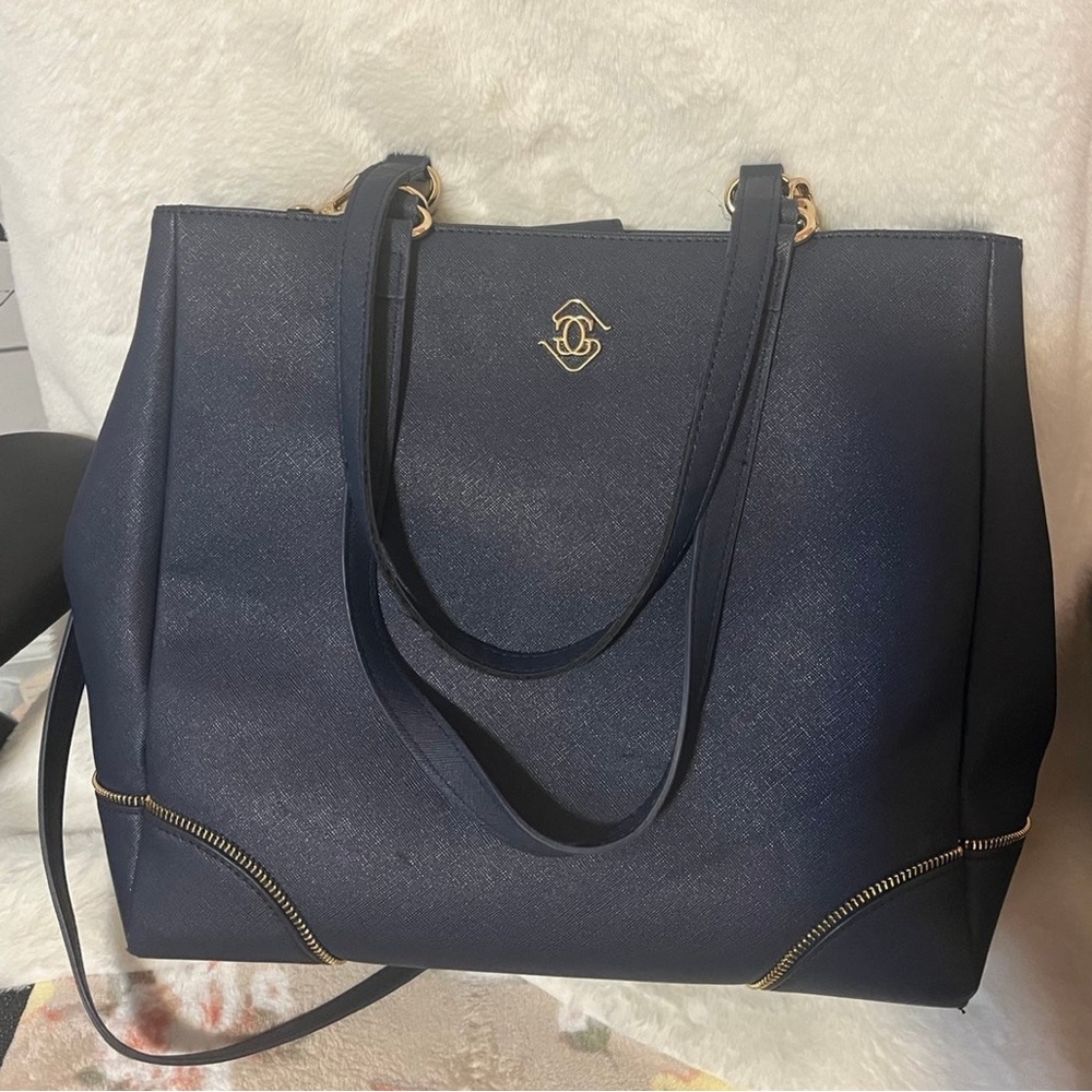 Glass Ladder &Co Ltd. Edition Michelle vegan leather med tote in Eclipse